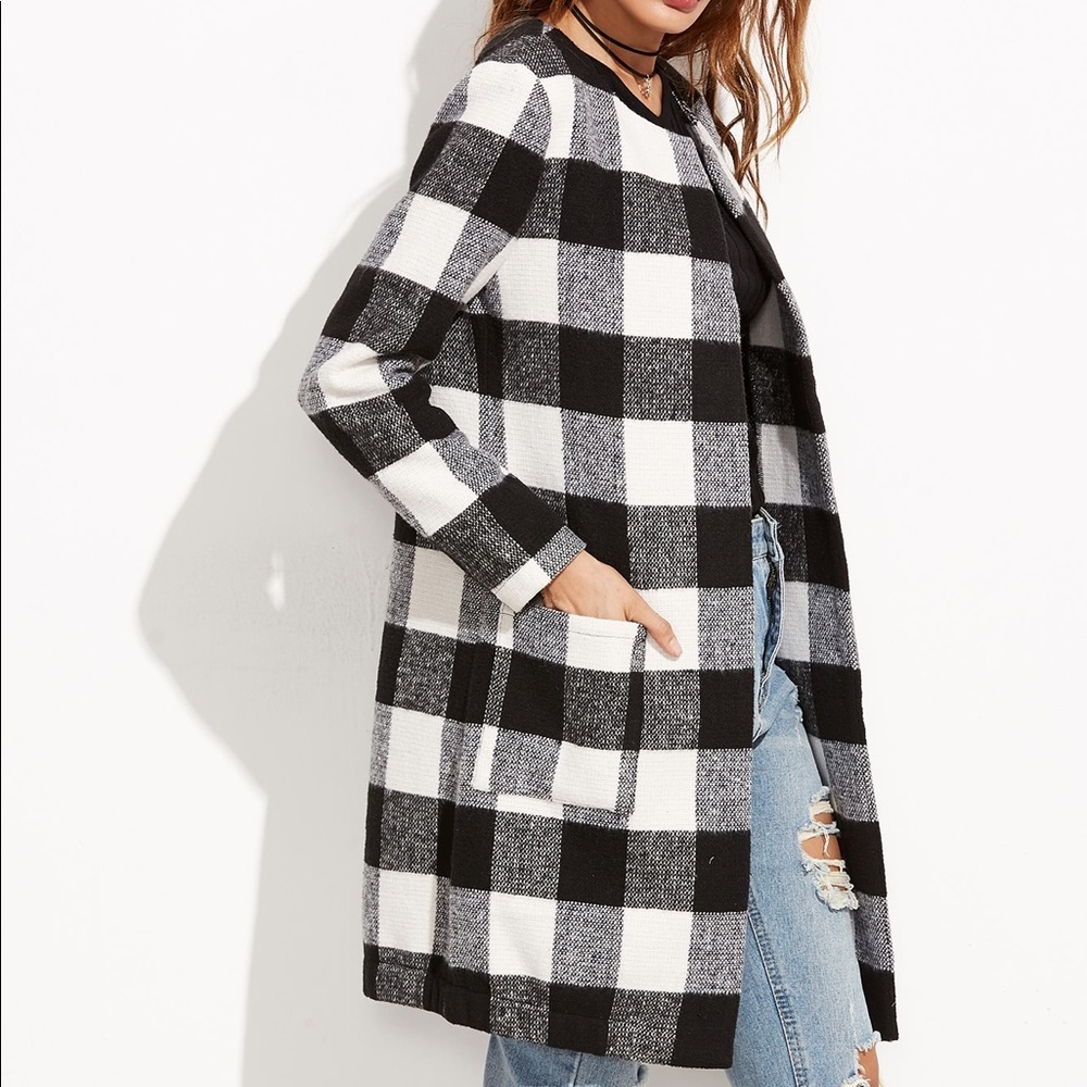 🆕checkered coat w/pockets - Picture 7 of 8